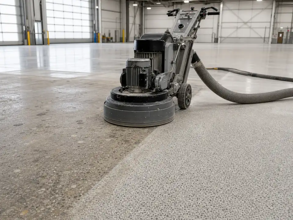 airplane hangar epoxy flooring Atlanta concrete prep for aircraft hangar