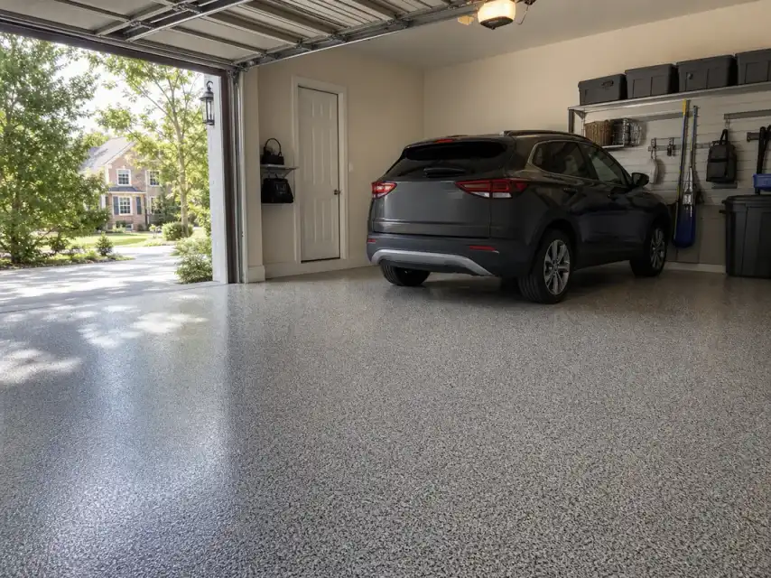well-maintained garage floor coating in Atlanta residential garage