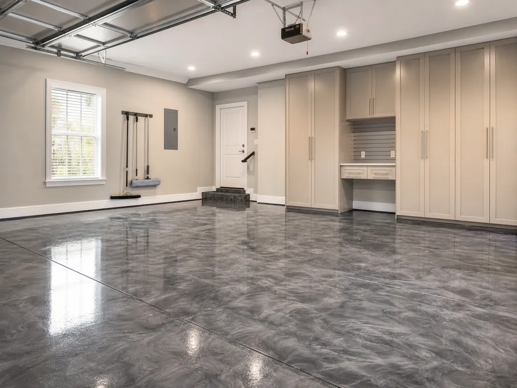 metallic epoxy flooring atlanta maintained glossy garage floor finish