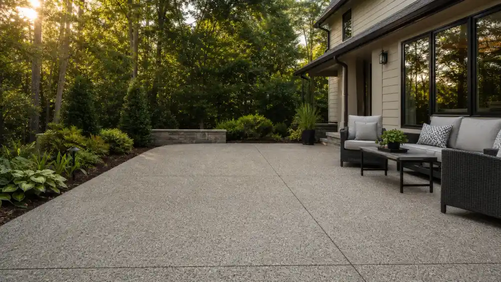 patio concrete coating in Atlanta backyard by Garage Glow