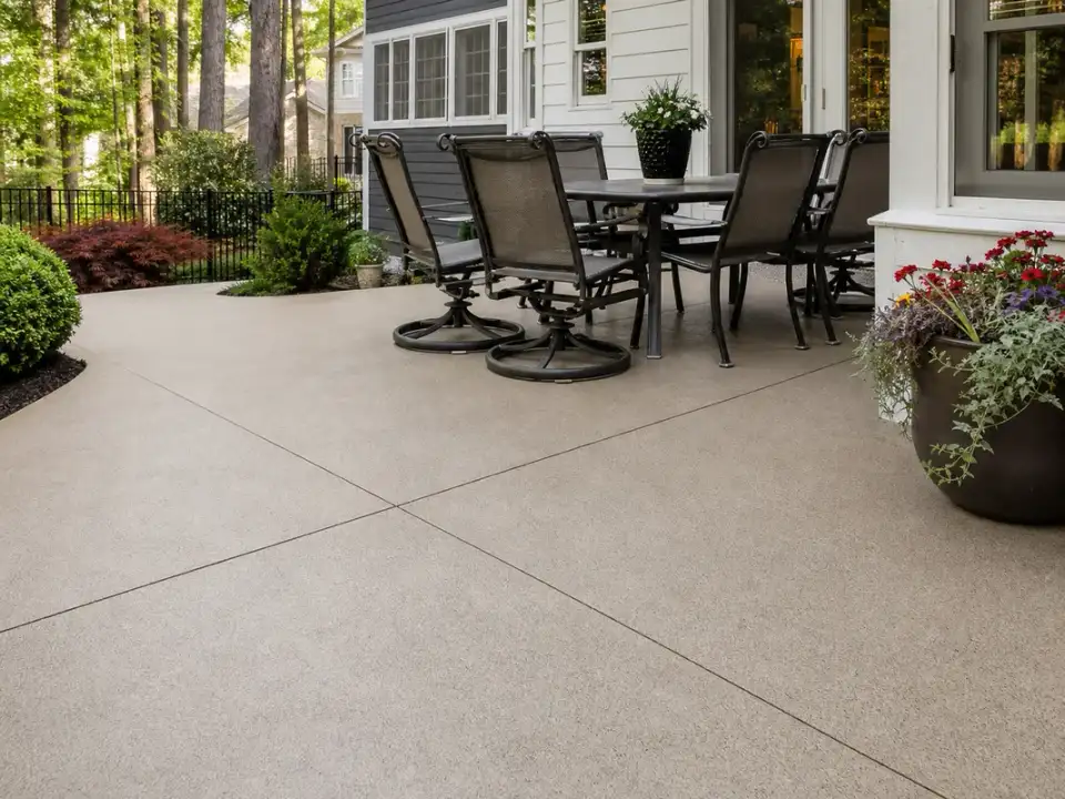 well-maintained patio concrete coating in Atlanta outdoor living space
