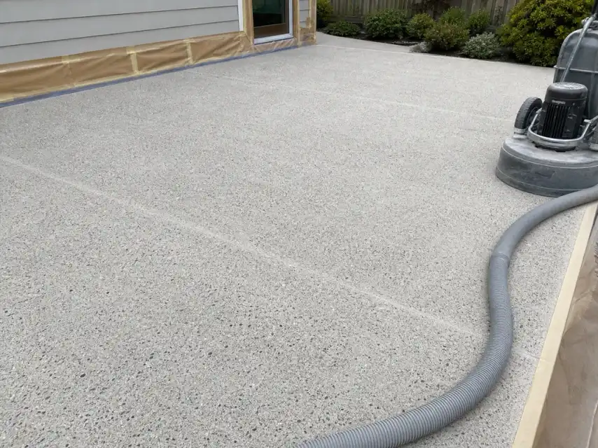 patio concrete coating preparation in Atlanta outdoor living area