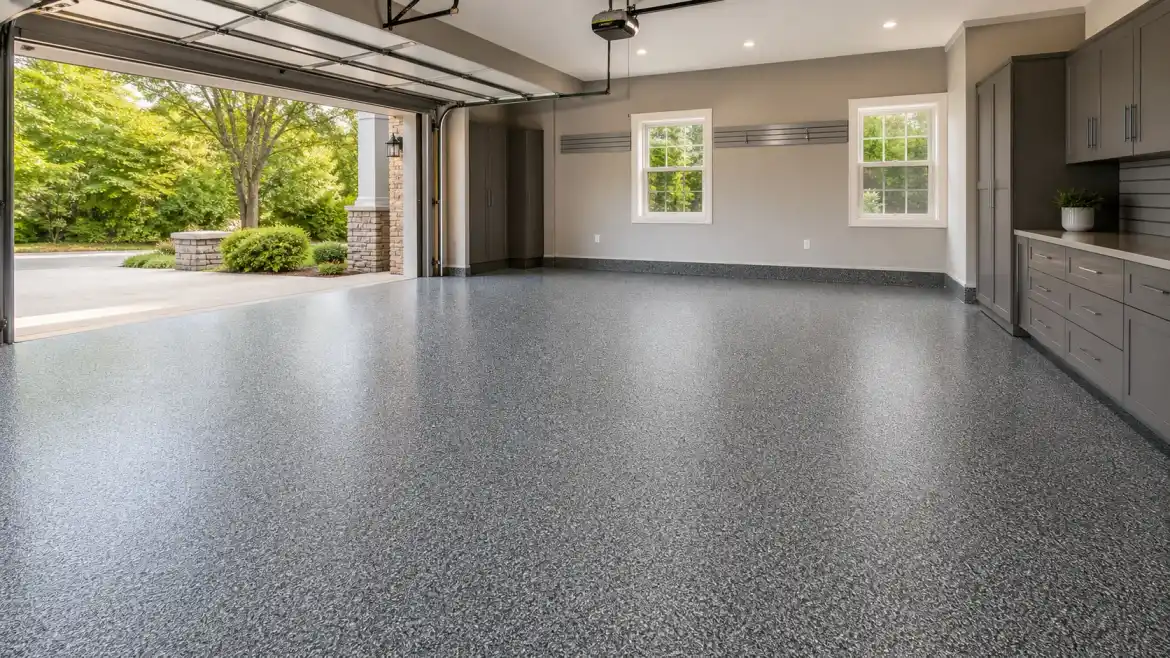 garage floor coating in Johns Creek GA with premium finish by Garage Glow