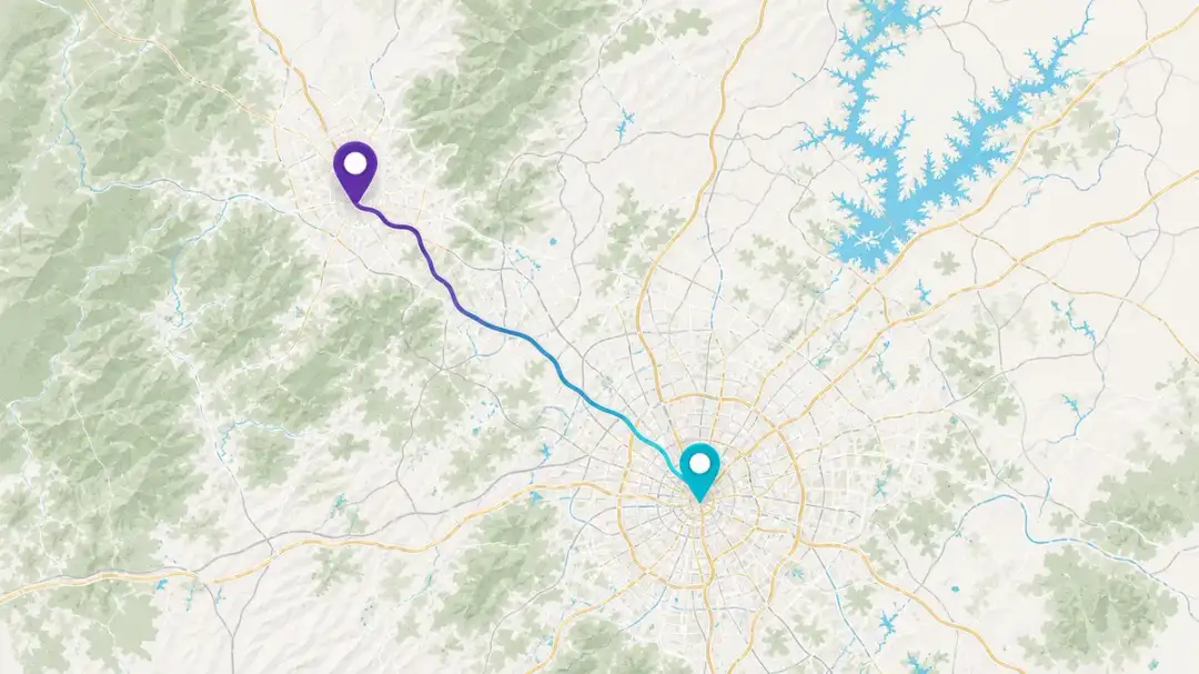 map of Garage Glow service area for epoxy flooring in Marietta GA