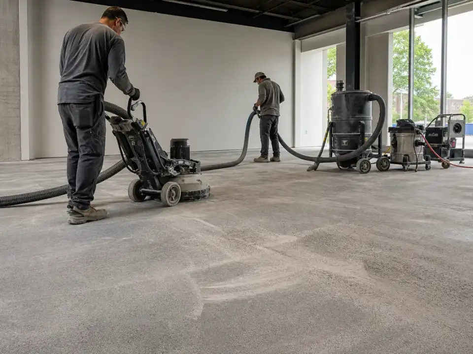 Garage Glow crew working on garage floor coating for a Norcross property