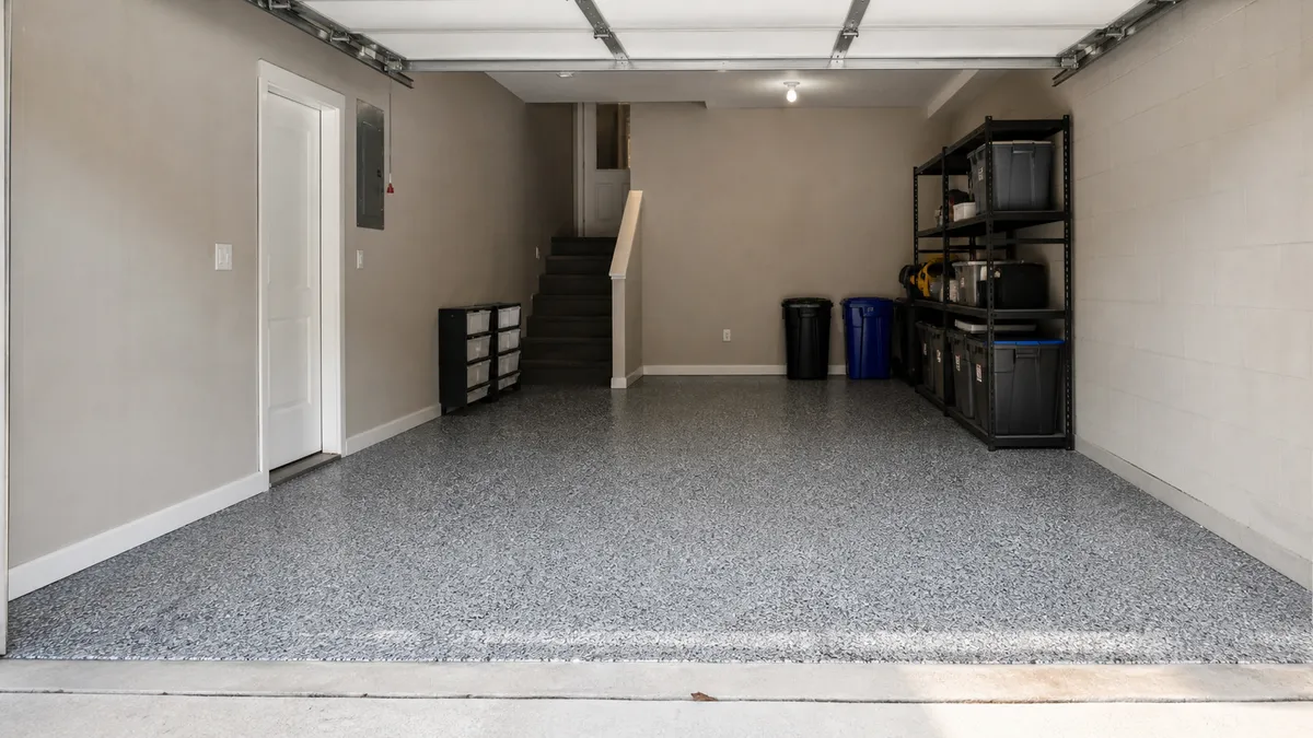 residential garage floor coating in Norcross Georgia townhome garage