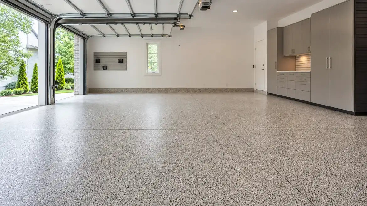 garage floor coating Peachtree Corners GA large residential garage finish