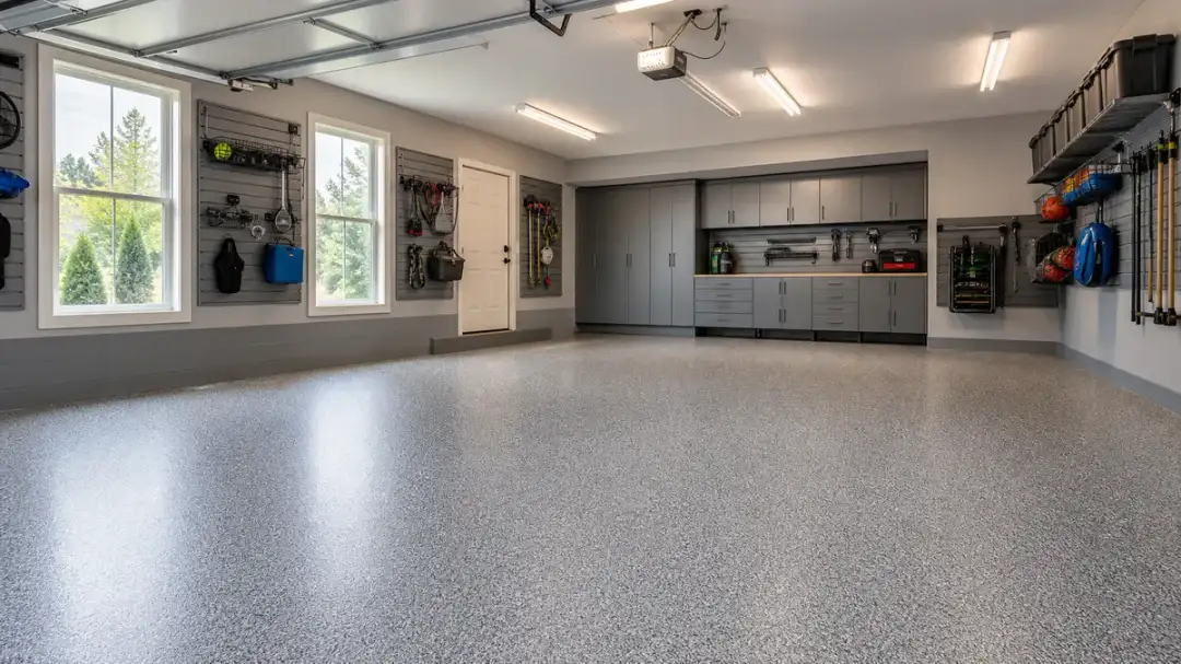 residential garage floor coating in Peachtree Corners Georgia large garage