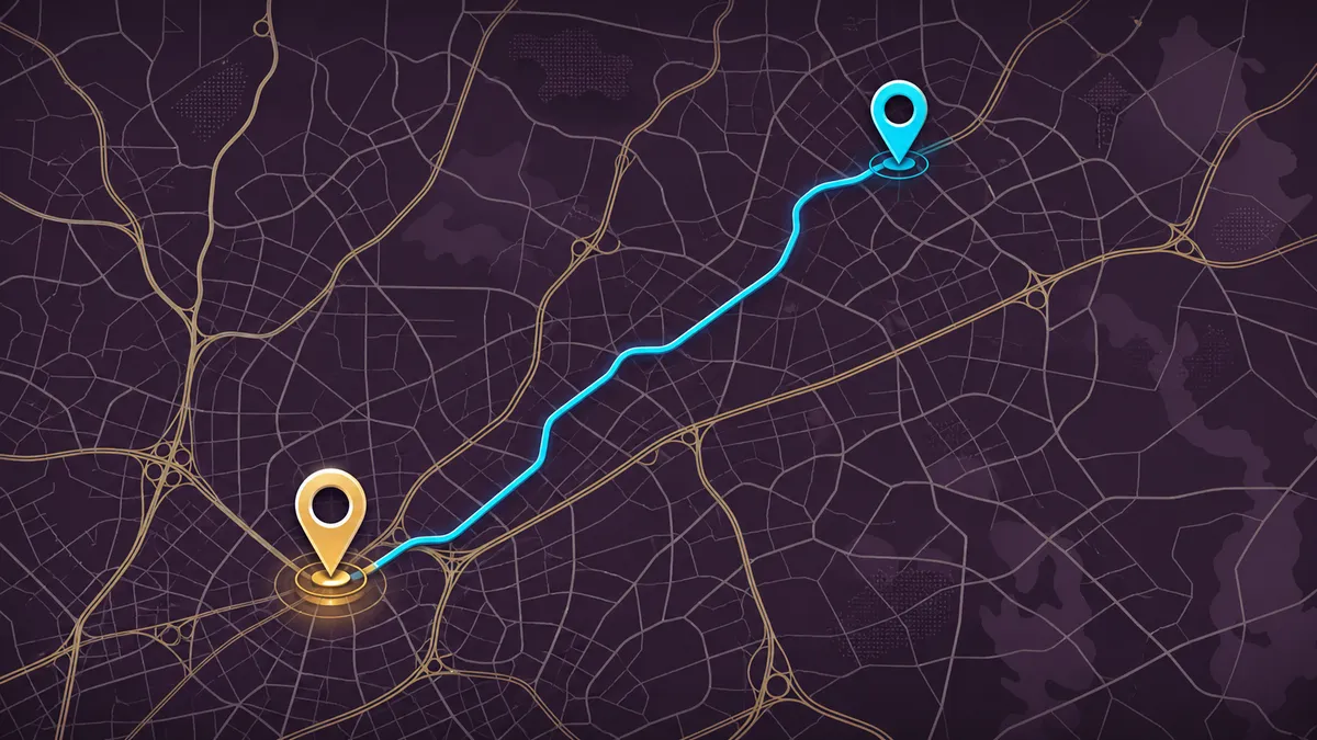 Map showing the Garage Glow service route to Peachtree Corners, Georgia