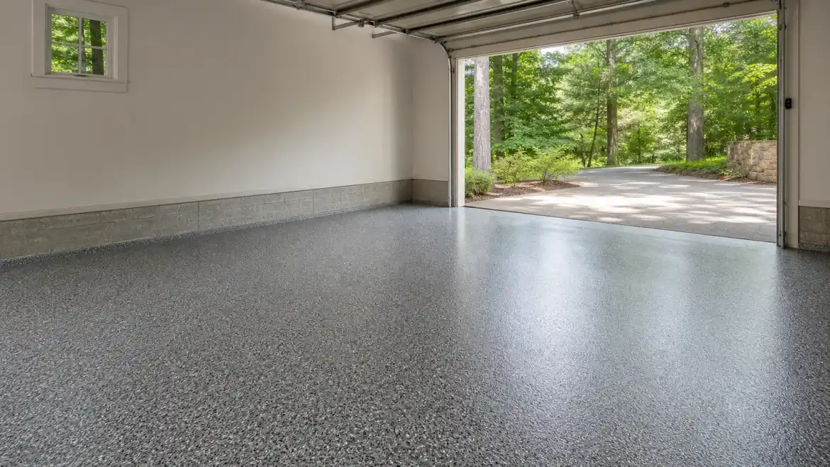 garage floor coating in Roswell GA garage with durable finish by Garage Glow